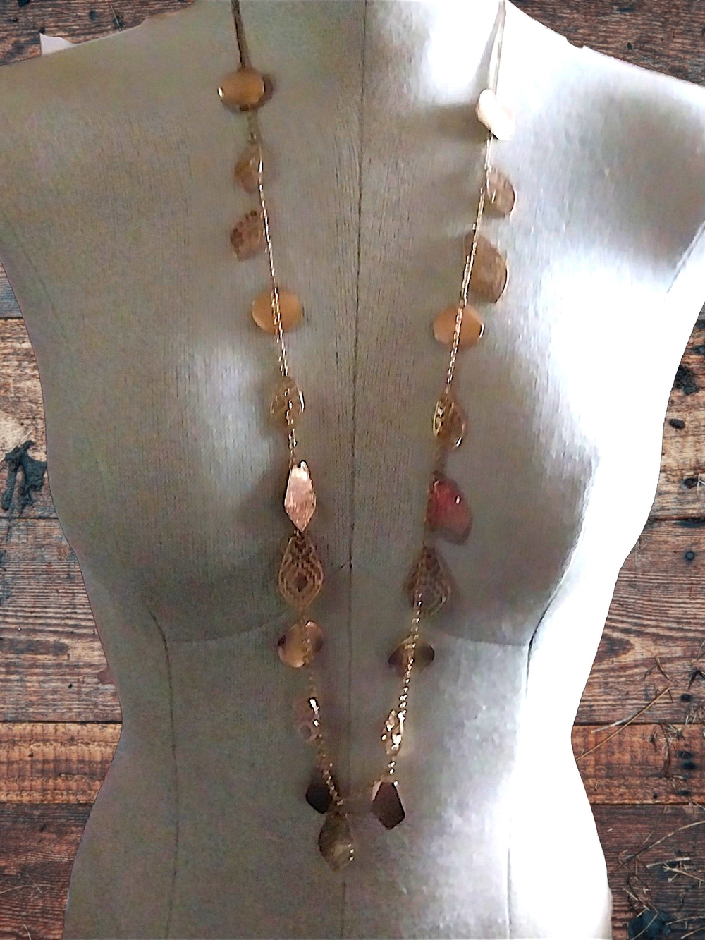 Gold-Tone Long Pendant Layered Necklace - Women Jewelry